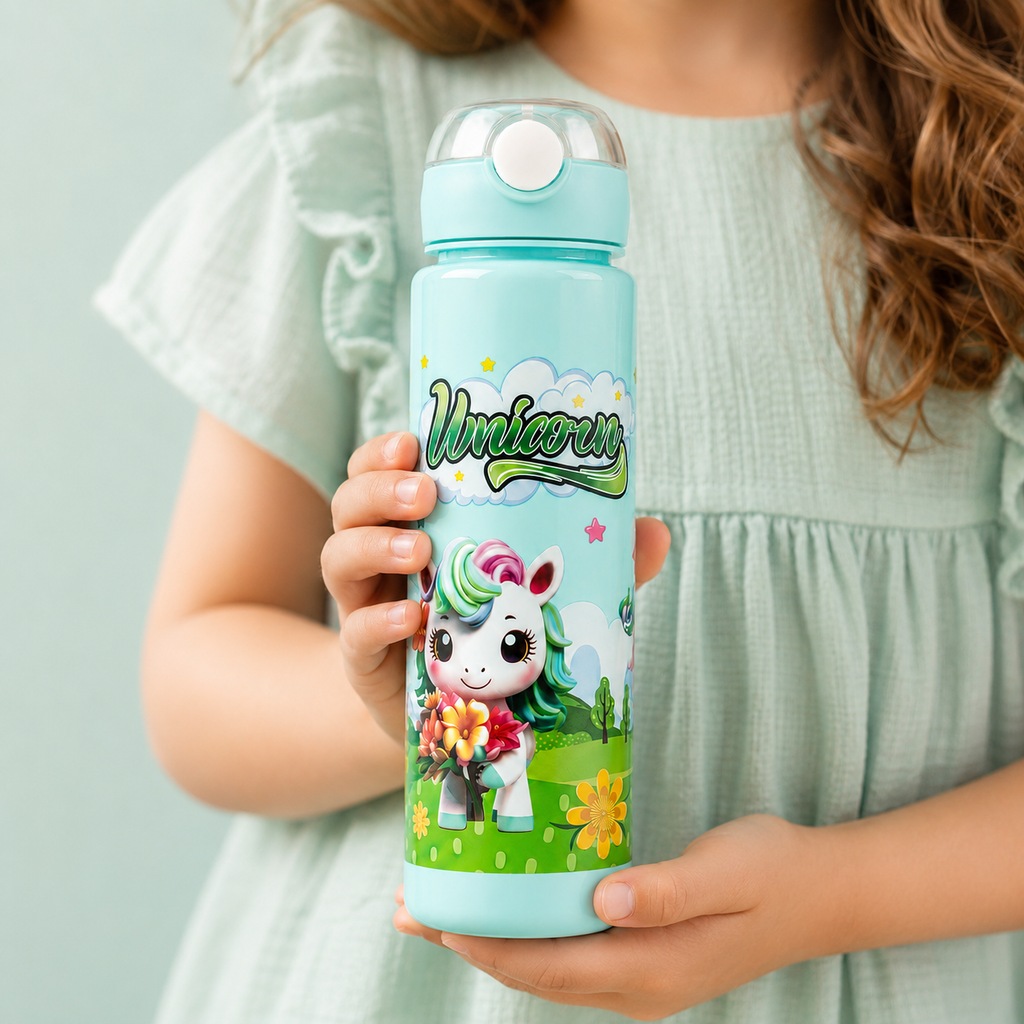 Magical Unicorn Mint Sky 900ml Kids Water Bottle