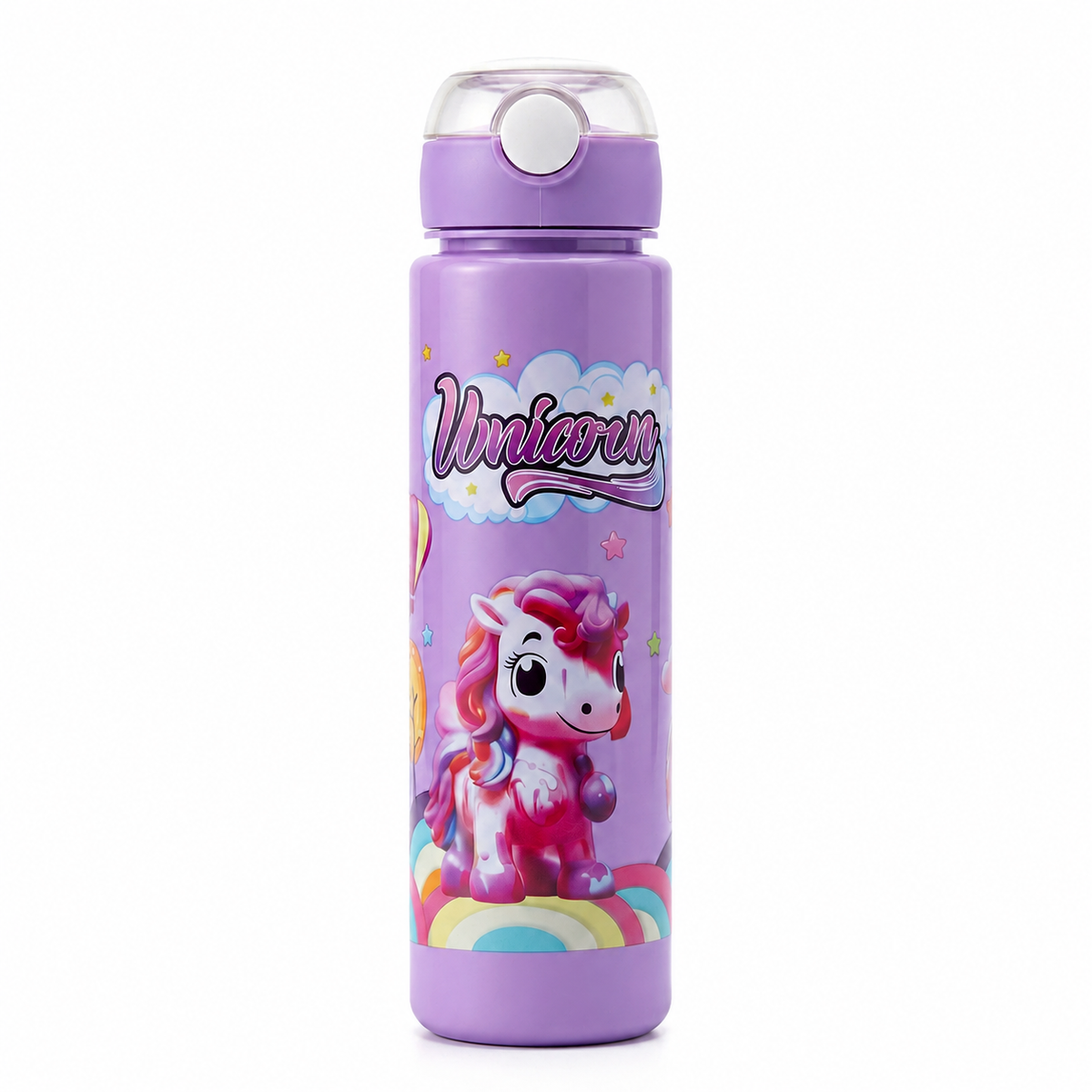 Magical Unicorn Bubblegum 900ml Kids Water Bottle with Straw