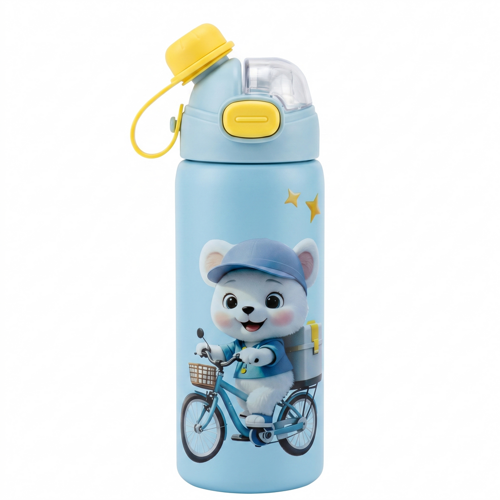 Premium Matte 2-in-1 Kids Water Bottle – 4 Cute Editions
