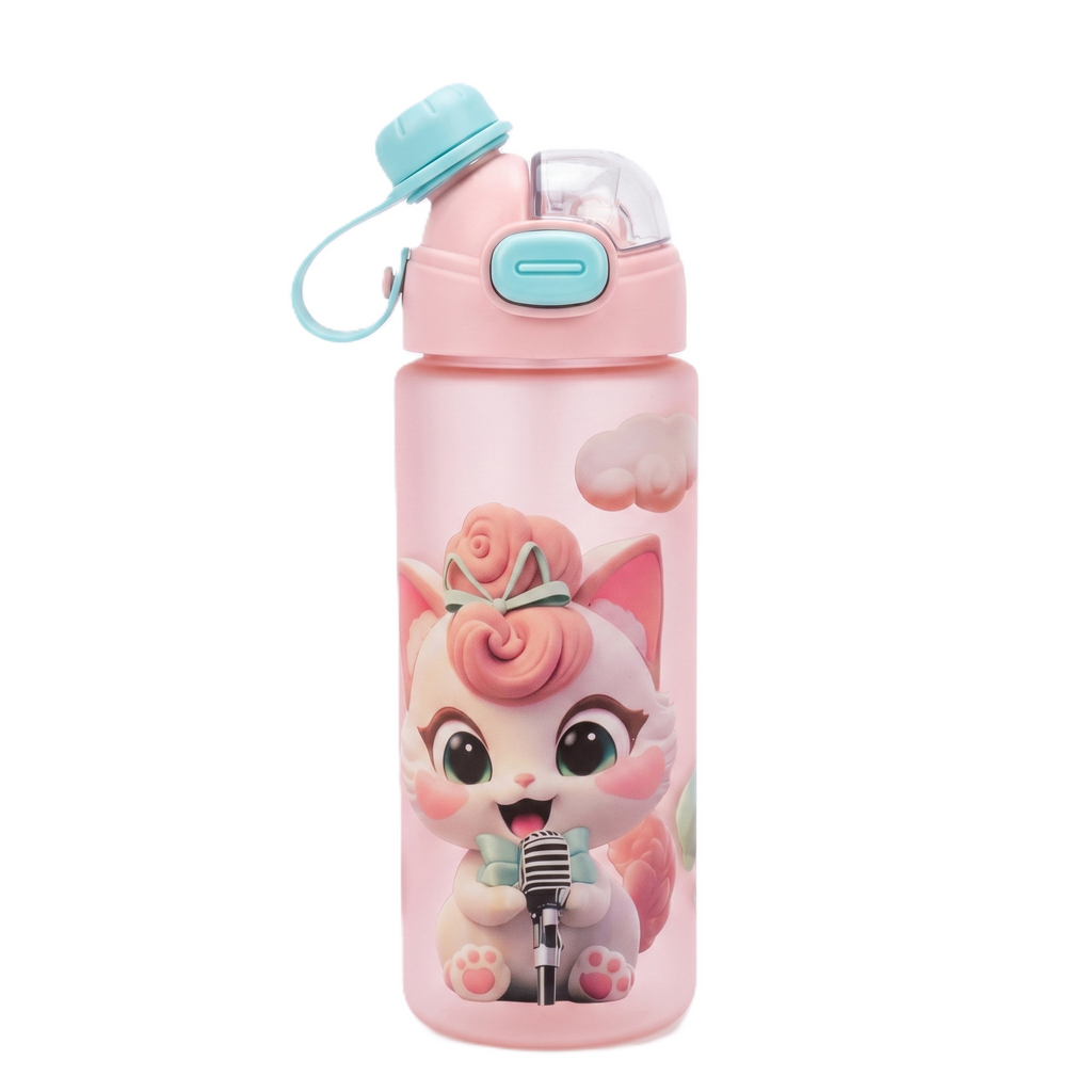 Premium Matte 2-in-1 Kids Water Bottle – 4 Cute Editions