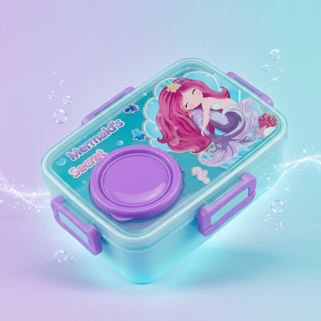 "Mermaid Secret" 800ml Spill-Proof 2-Compartment Lunch Box