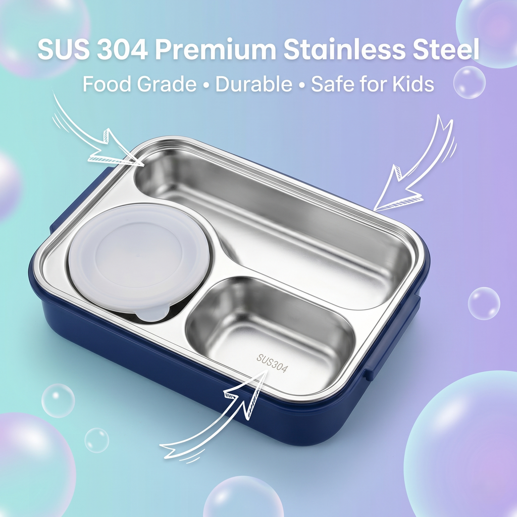 "Mermaid Secret" 750ml Premium SUS 304 Stainless Steel Bento Box