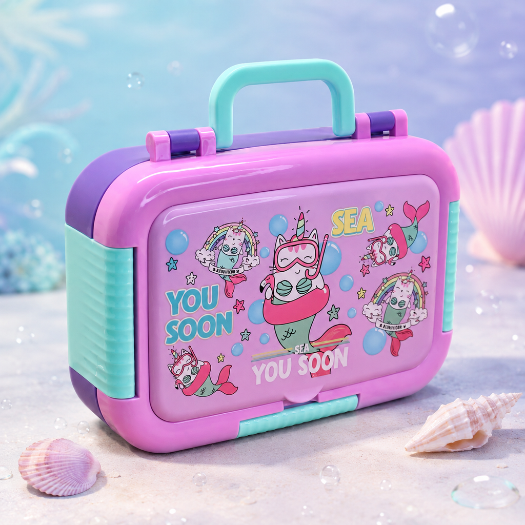 Premium Stainless Steel Kids Bento Box (Mermaid Theme)
