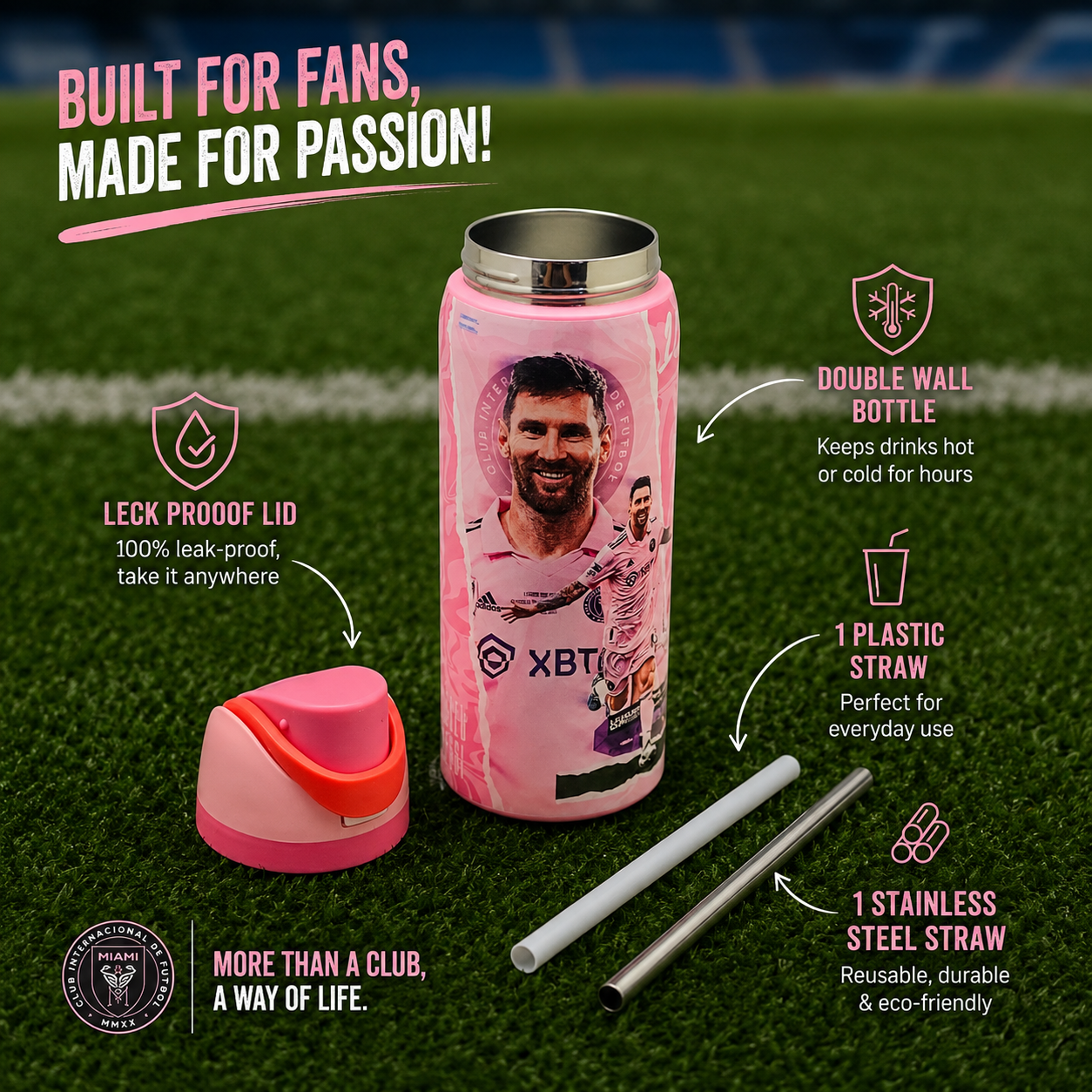 Messi Inter Miami 1000ml Insulated Bottle