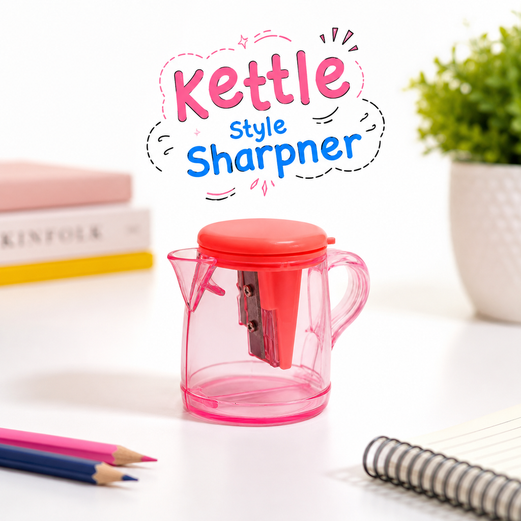 Candy Pink 2-Port Kettle Shape Pencil Sharpener