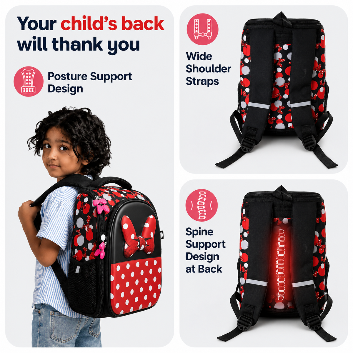 Minnie Mouse 16" Hard-Shell School Backpack with Utility Pouch