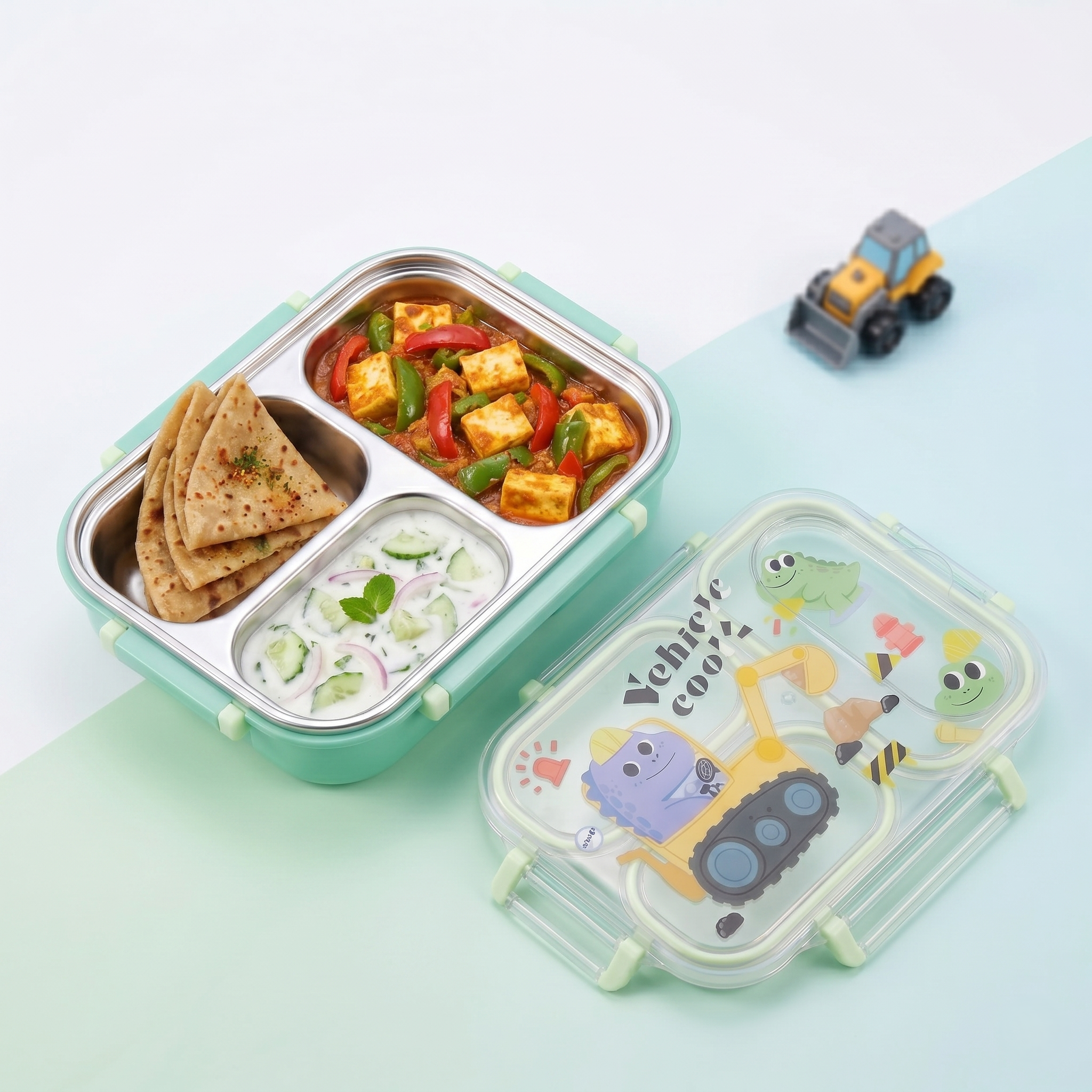 Dino Builder 600ml Premium Stainless Steel Bento Box