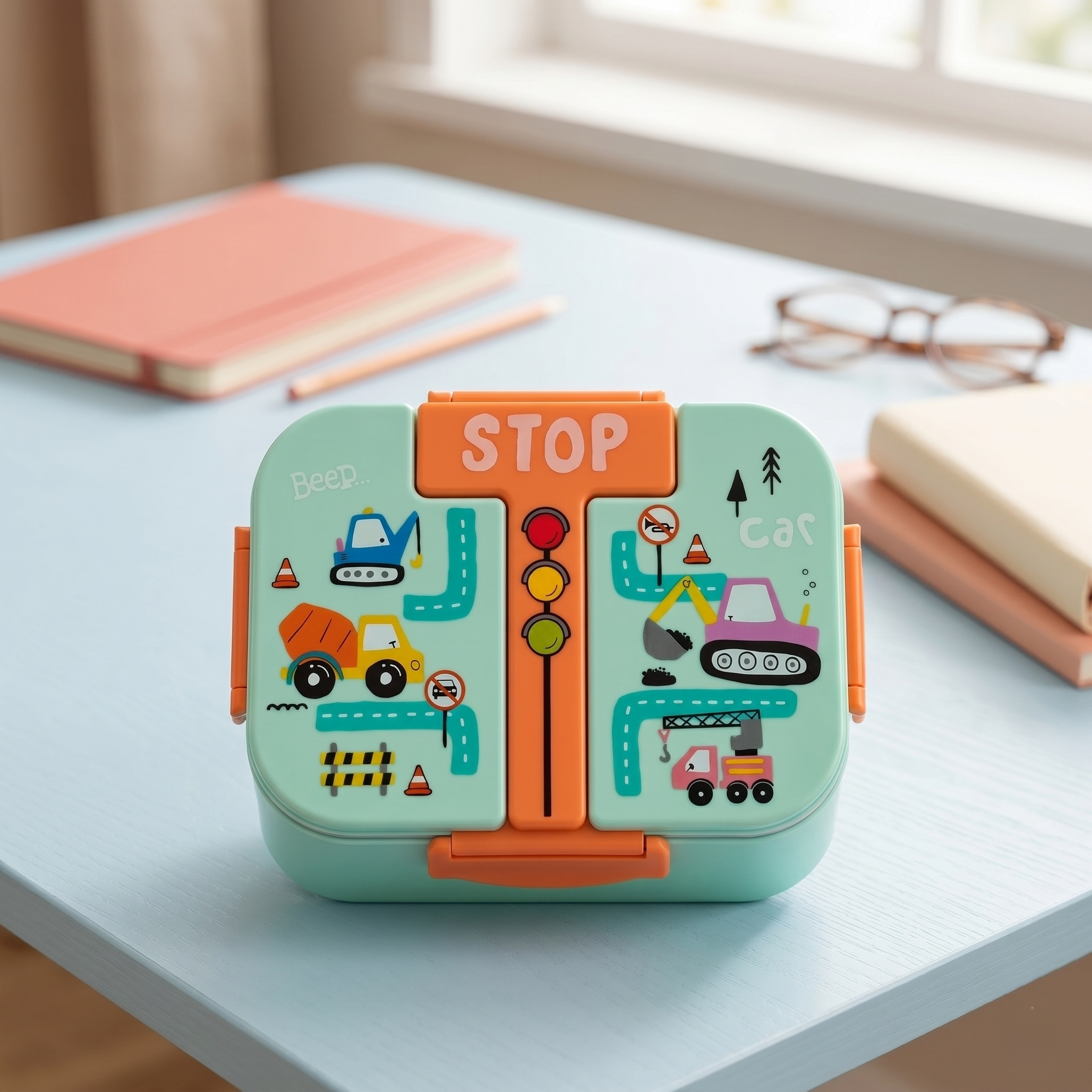 "City Traffic" 2-Compartment SUS 304 Insulated Kids Lunch Box