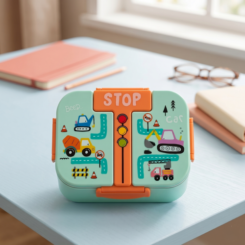 "City Traffic" 2-Compartment SUS 304 Insulated Kids Lunch Box
