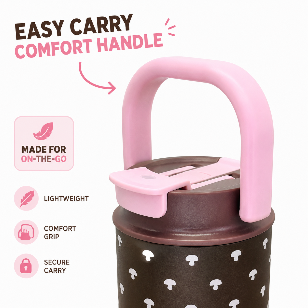 600ml Mocha Mushroom 2-in-1 Insulated Tumbler