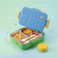 Blue & Green "Retro Gamer" 750ml Premium Kids Bento Box