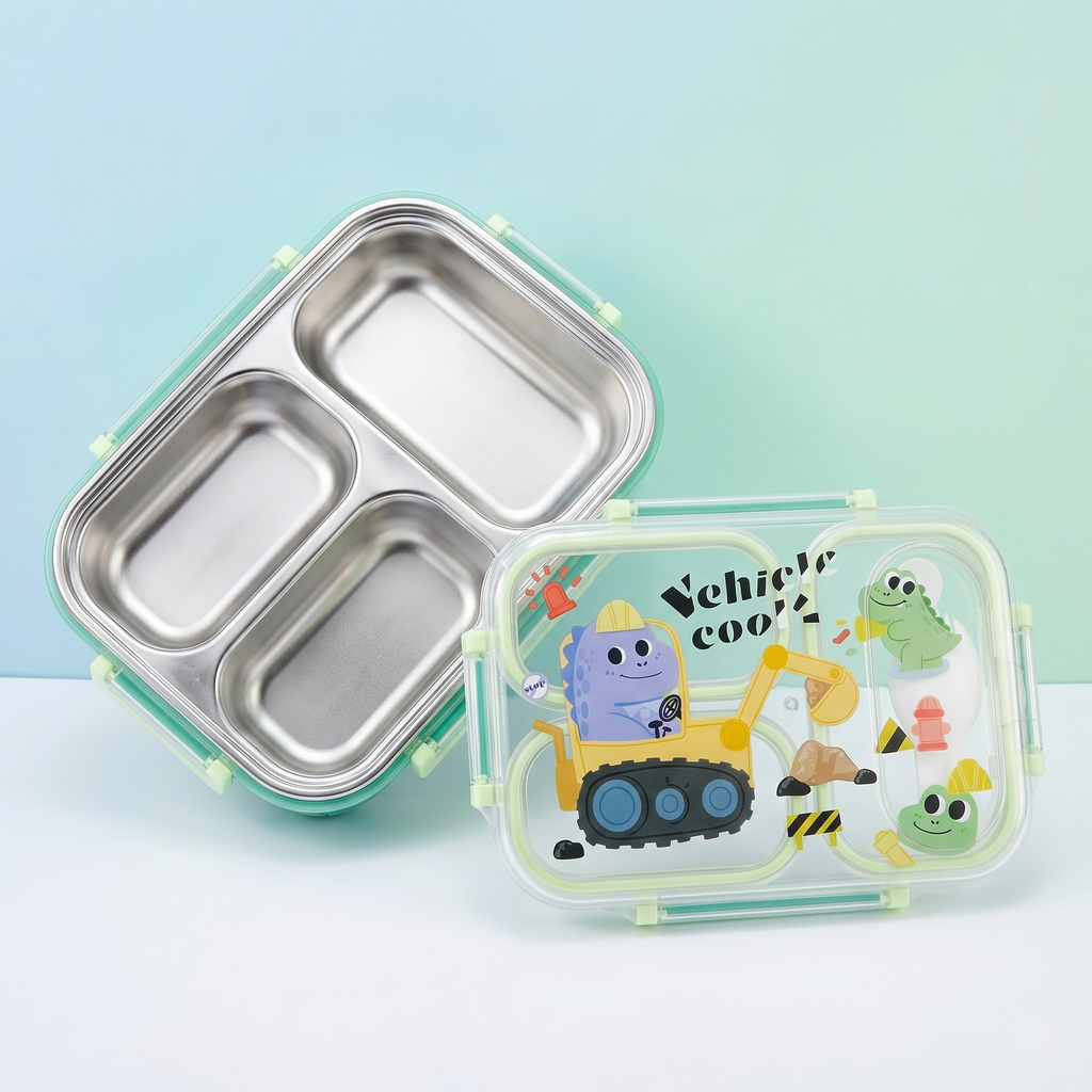 Dino Builder 600ml Premium Stainless Steel Bento Box