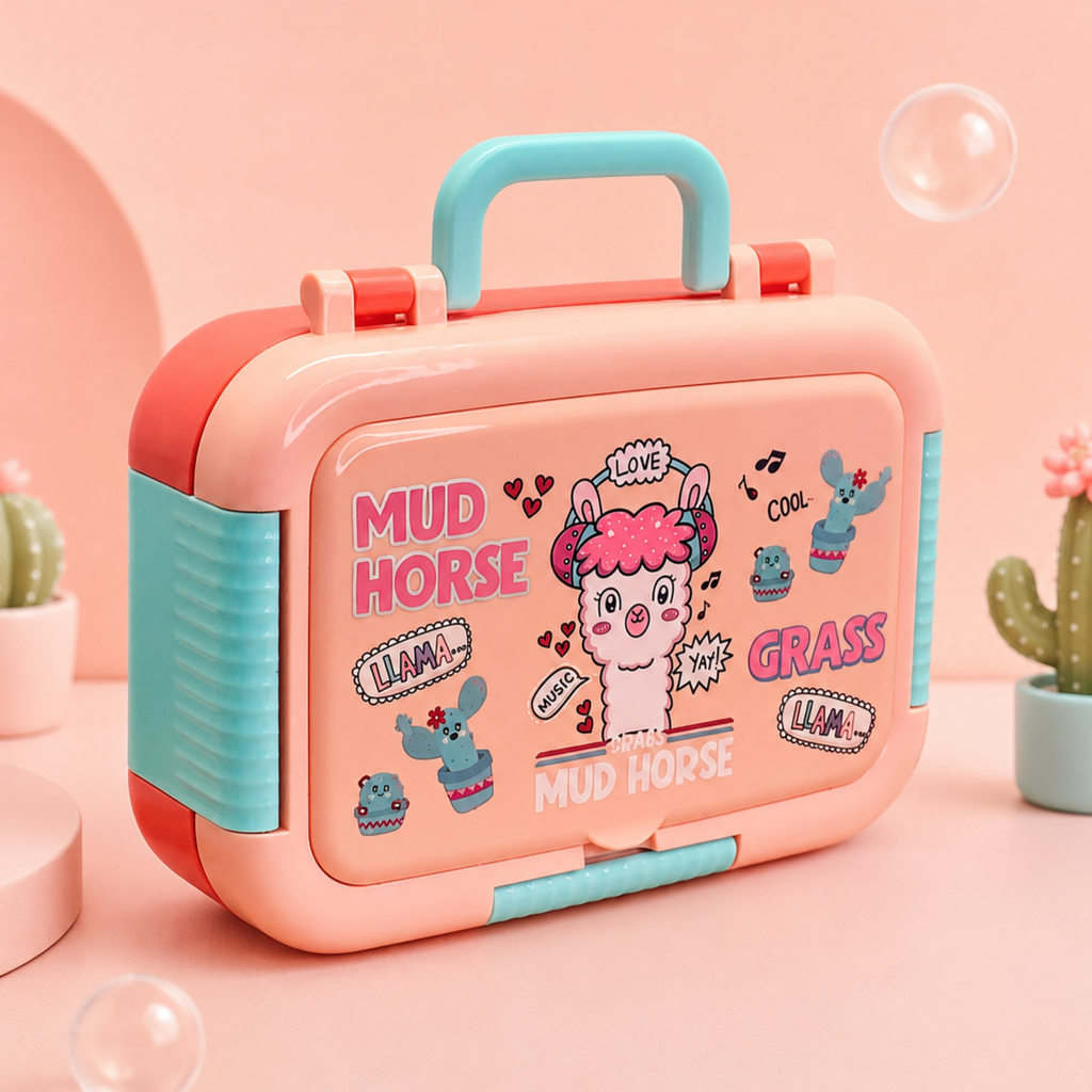 Premium Stainless Steel Kids Bento Box (Mud Horse Theme)