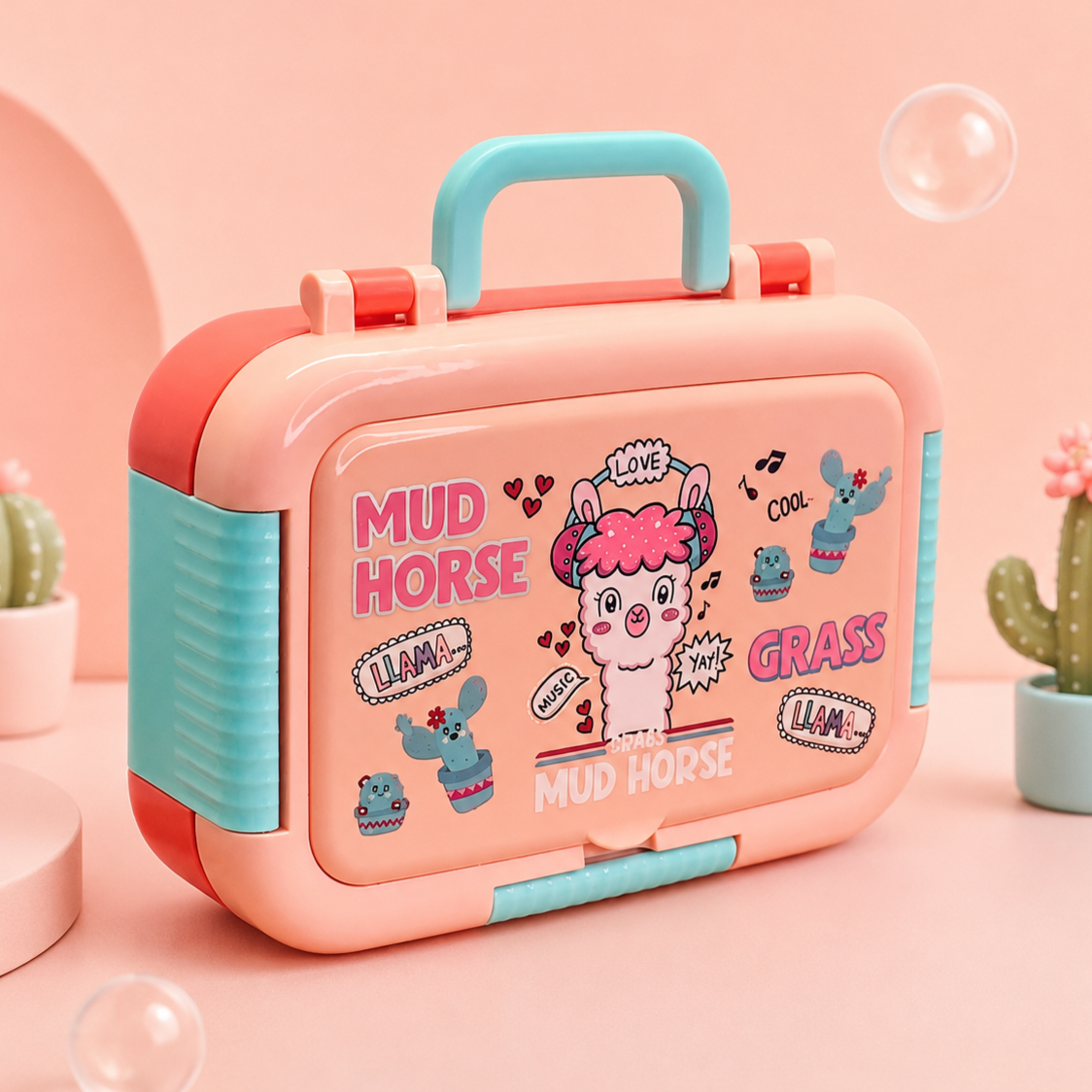 Premium Stainless Steel Kids Bento Box (Mud Horse Theme)
