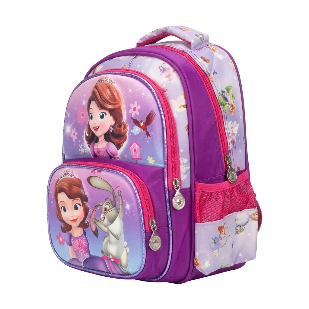 13" Royal Princess 3-Compartment Junior Backpack | Ergonomic Purple School Bag for Girls