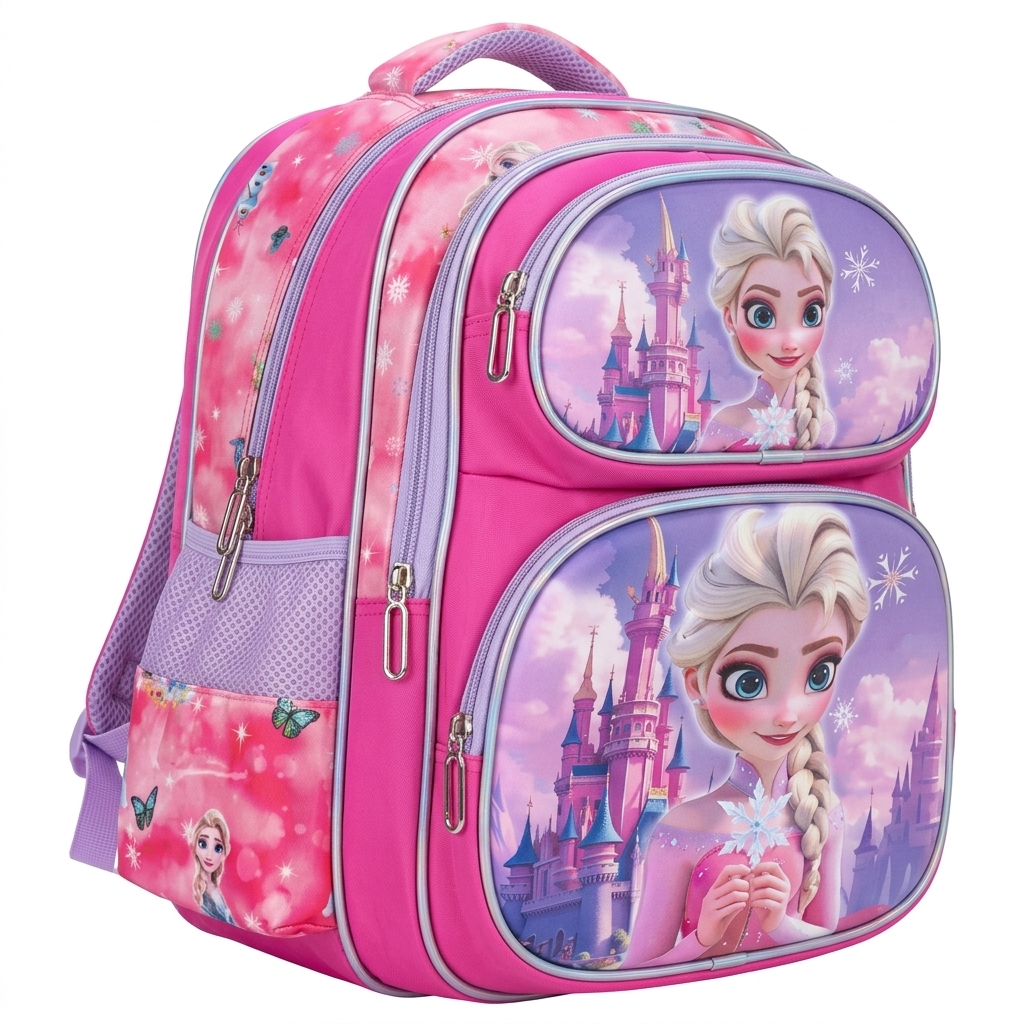 16" Disney Frozen Elsa Large School Backpack | Ergonomic Multi-Pocket Princess Bag for Girls