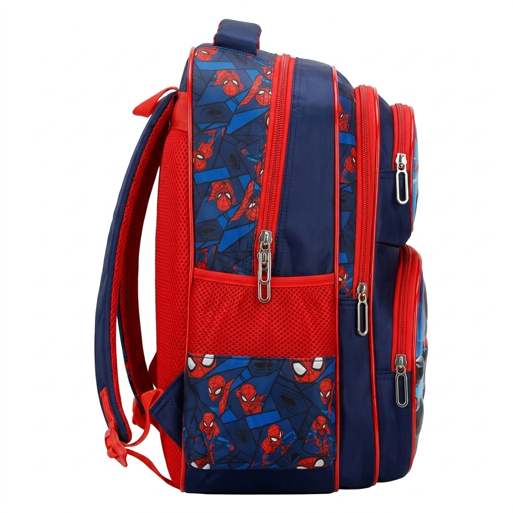 16" Spider-Man 3-Compartment Large Backpack | Ergonomic Marvel Avengers School Bag for Kids