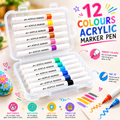 Professional 12-Color Fine Tip Acrylic Paint Pens