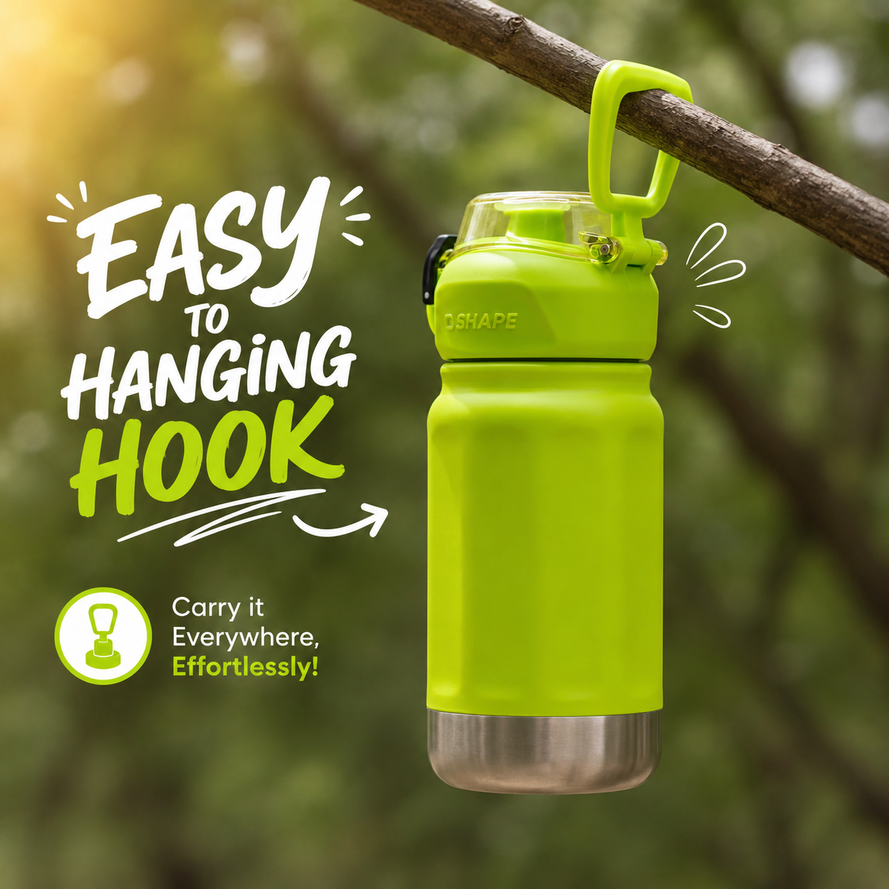 520ml stainless steel insulated water bottle - Neon Green