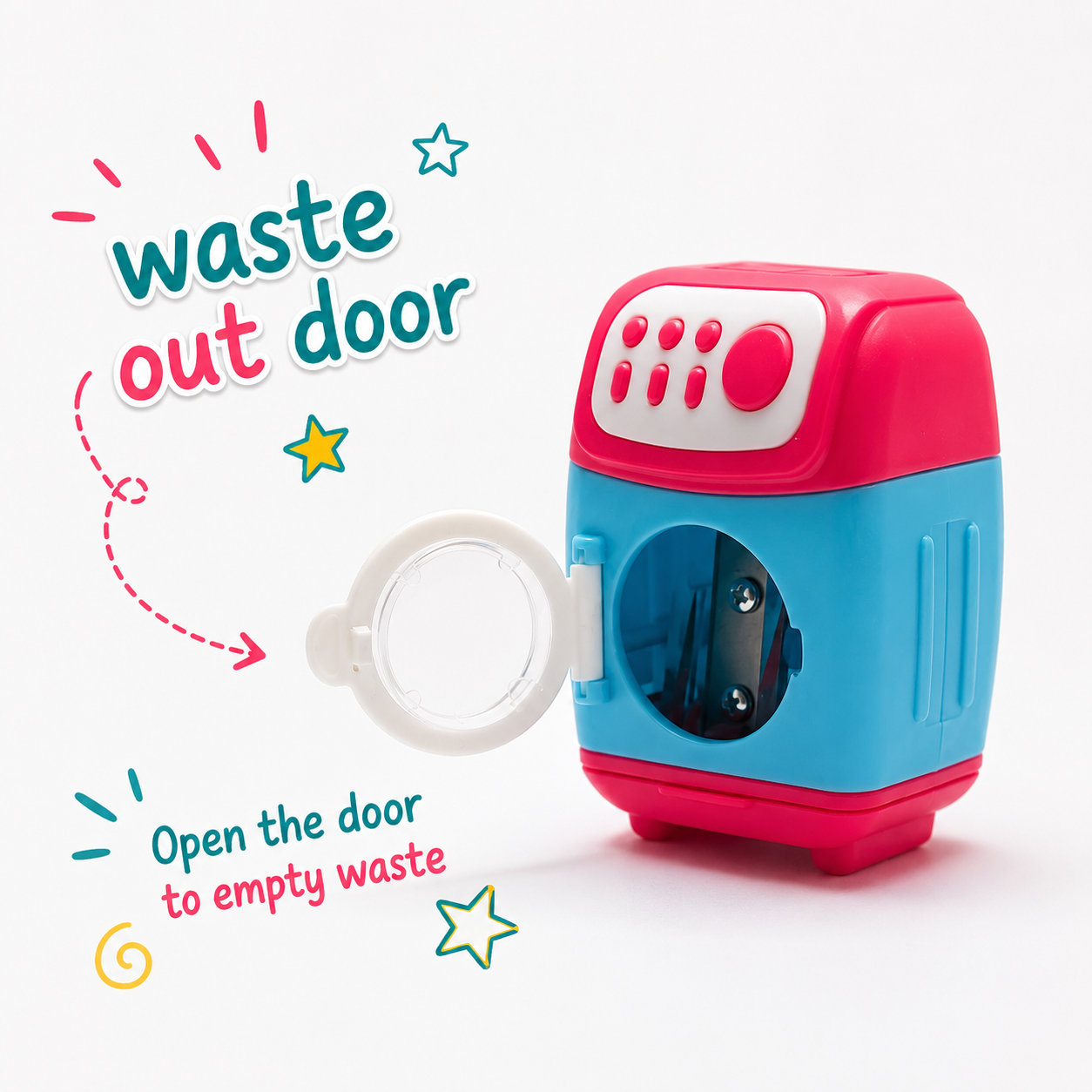 Washing Machine Pink 2-in-1 Eraser & Sharpener