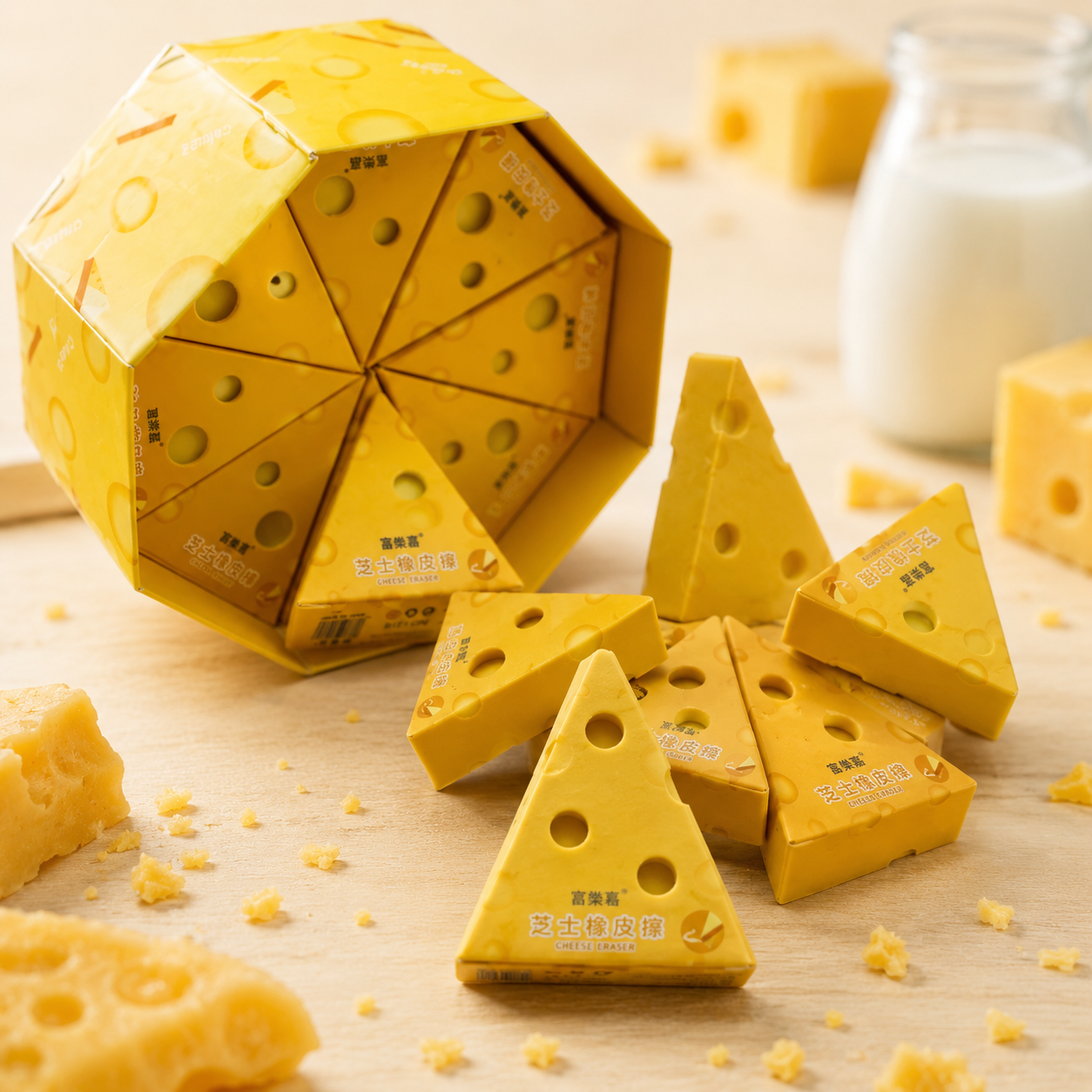 3D Swiss Cheese Wedge Eraser