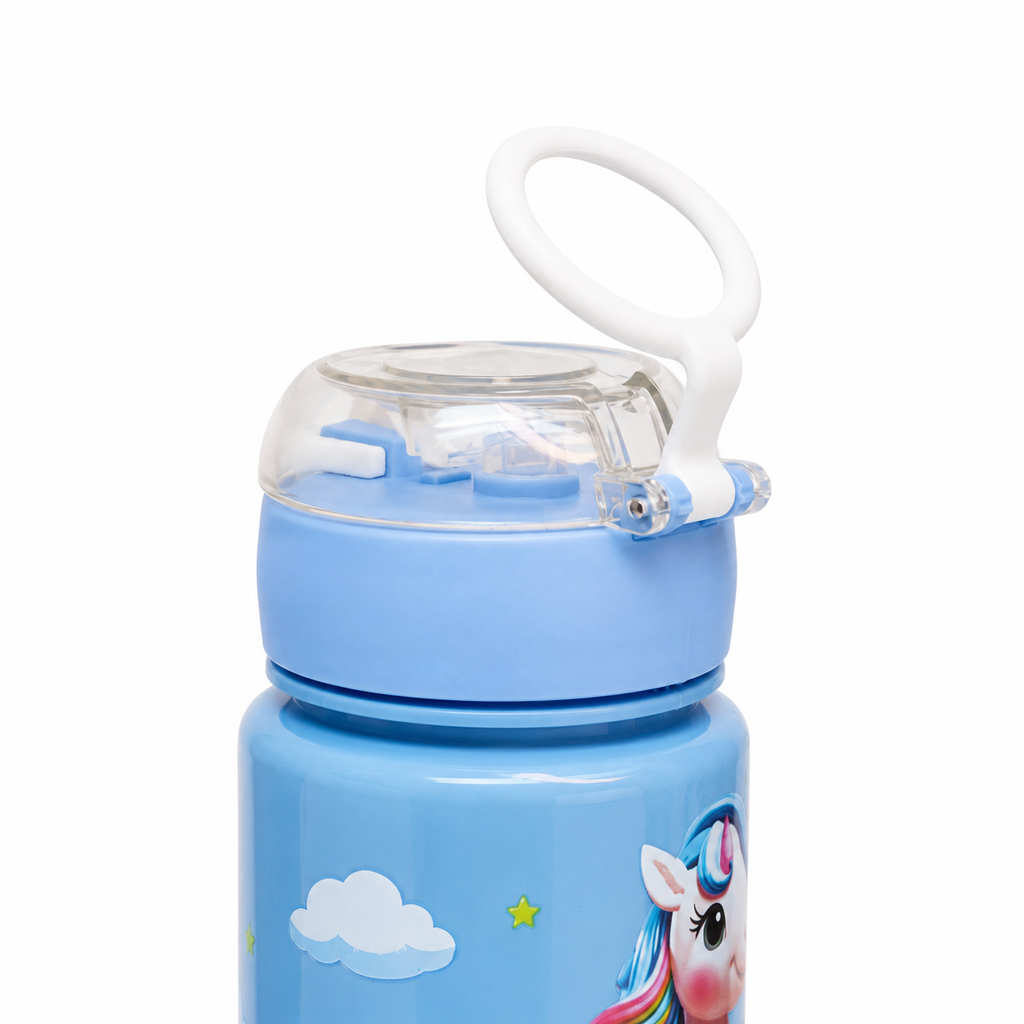 Magical Unicorn Bubblegum 900ml Kids Water Bottle with Straw