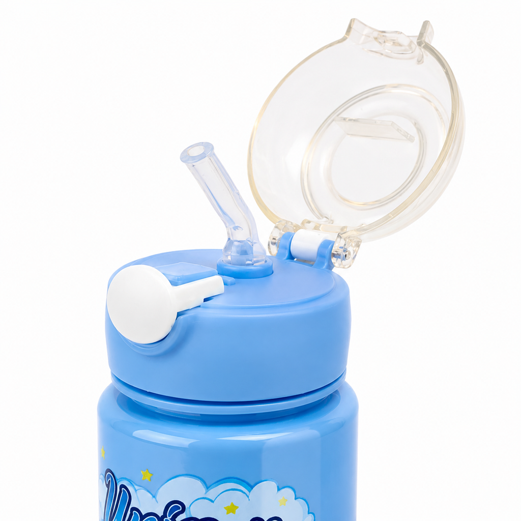 Magical Unicorn Bubblegum 900ml Kids Water Bottle with Straw