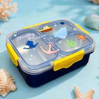 Premium 800mL Stainless Steel Kids Bento Box (Ocean Explorer)