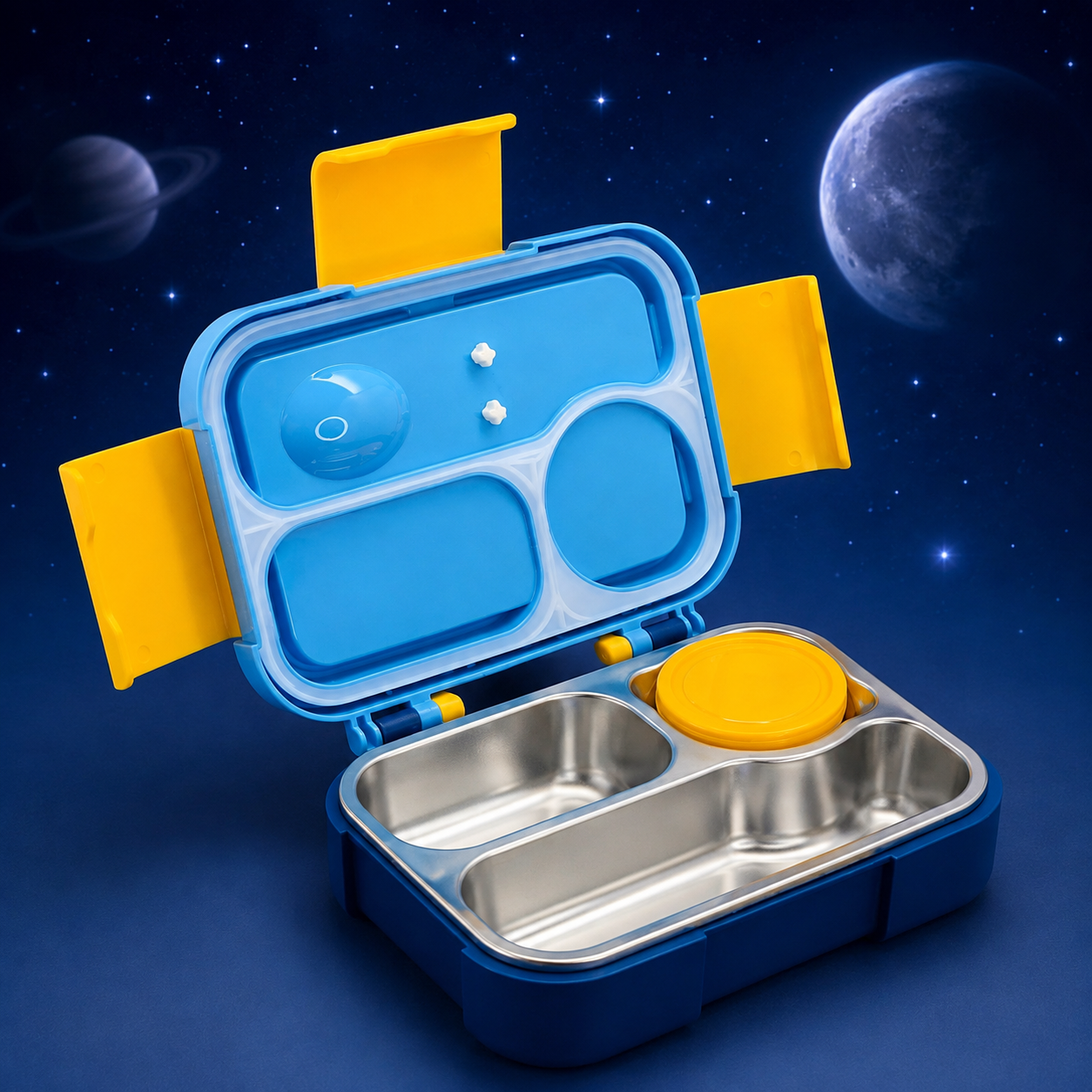 Premium Stainless Steel Kids Bento Box (Space Explorer)