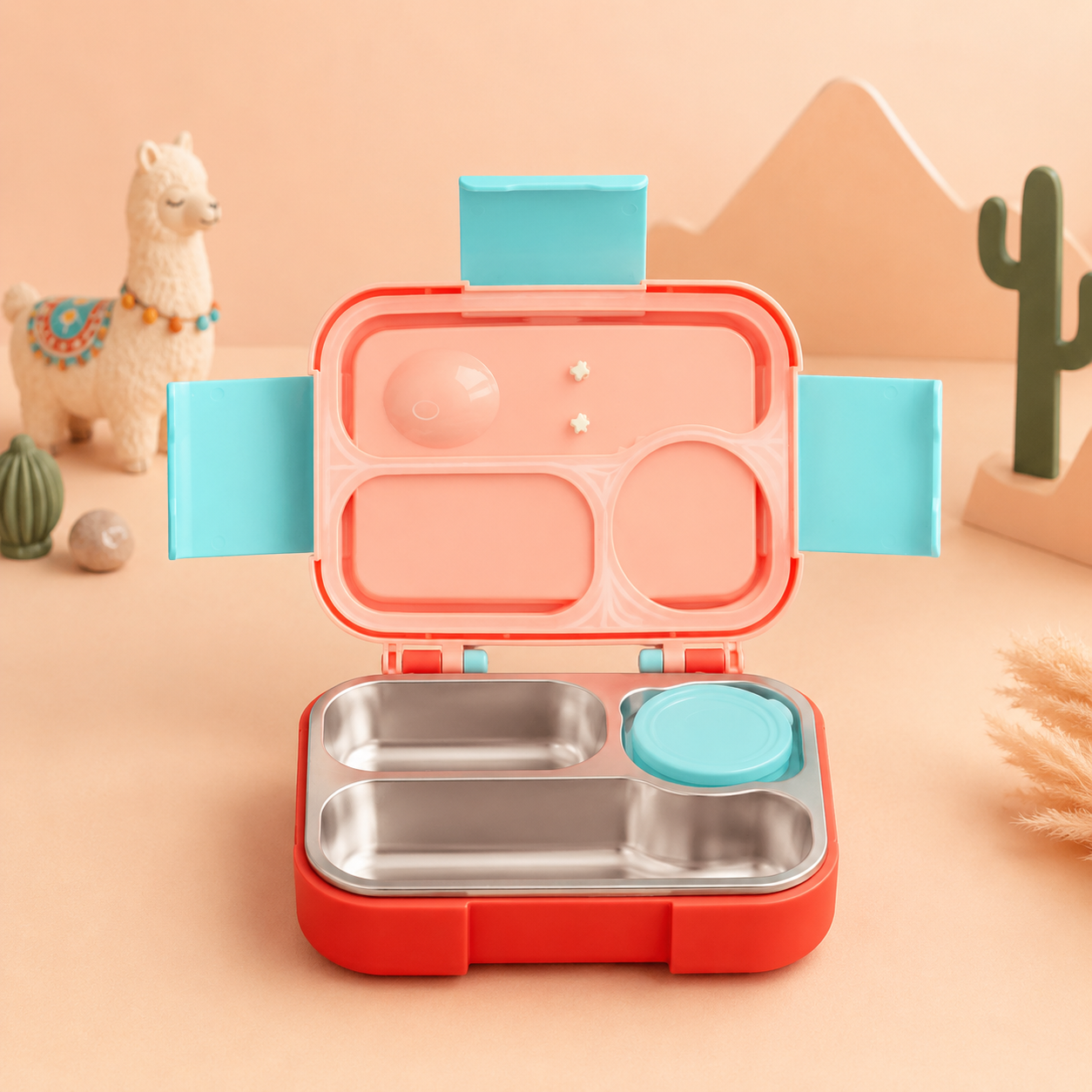Premium Stainless Steel Kids Bento Box (Mud Horse Theme)