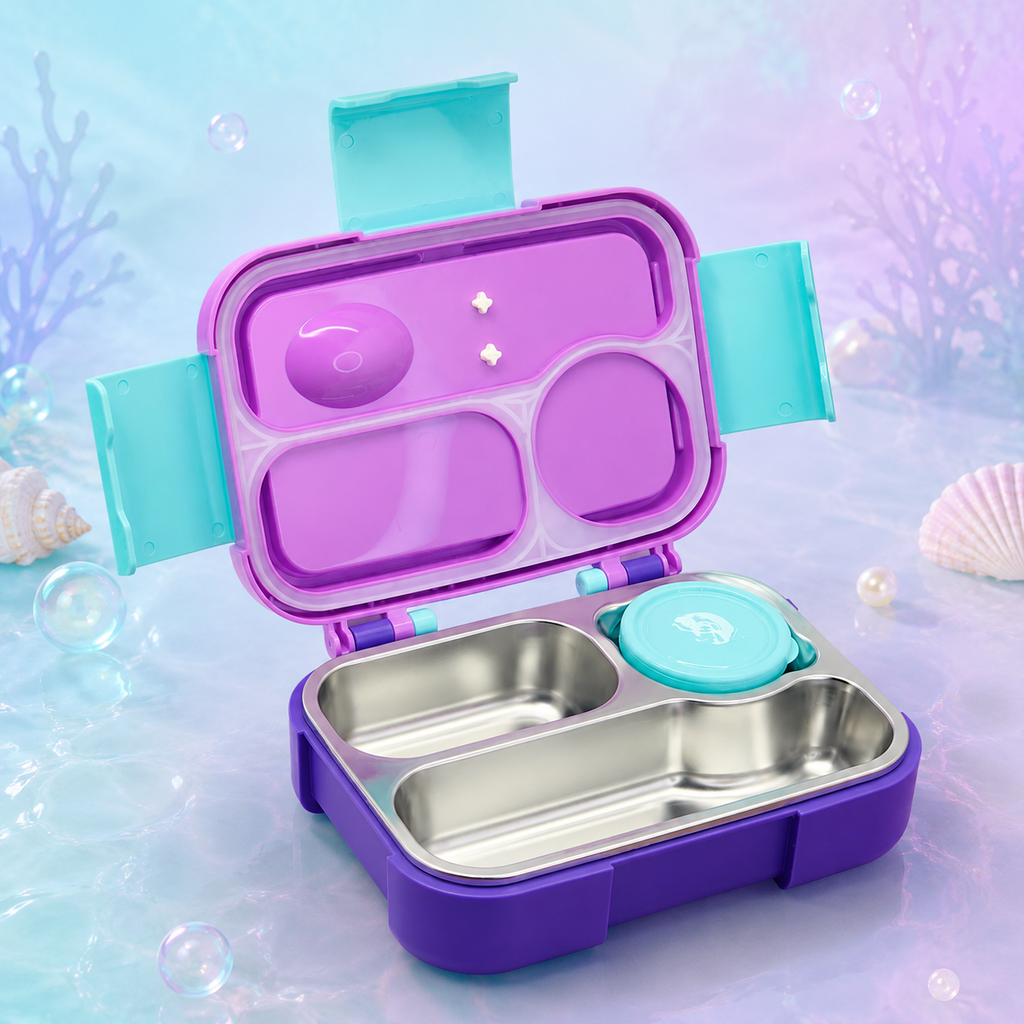 Premium Stainless Steel Kids Bento Box (Mermaid Theme)