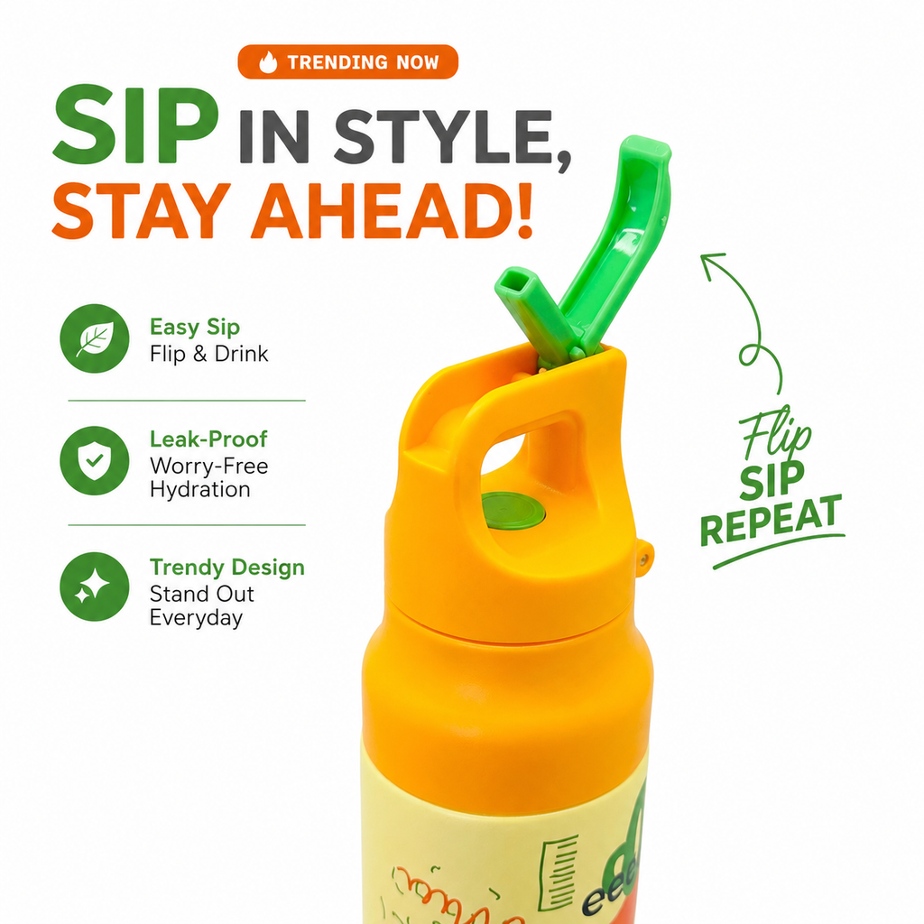 Orange Pop 620ml 2-in-1 Insulated Bottle