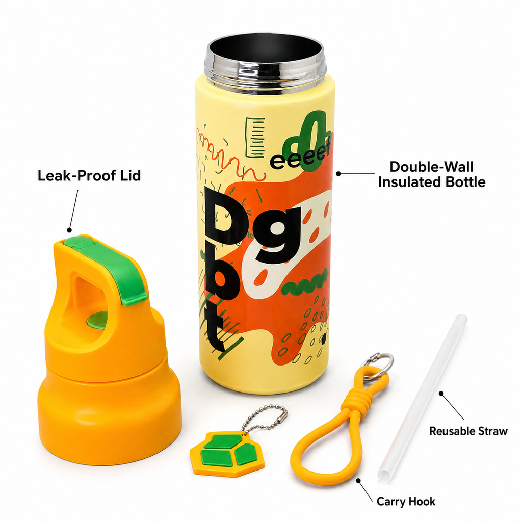 Orange Pop 620ml 2-in-1 Insulated Bottle