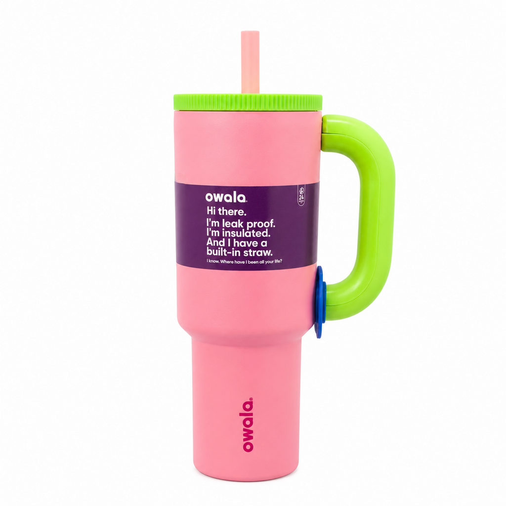 Owala 1200ml Tumbler – Blush Pink & Green
