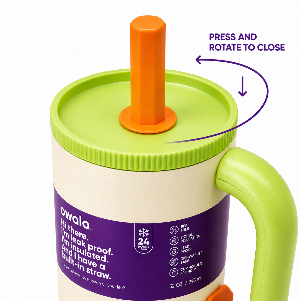 Owala 1200ml Tumbler – Butter Yellow & Green