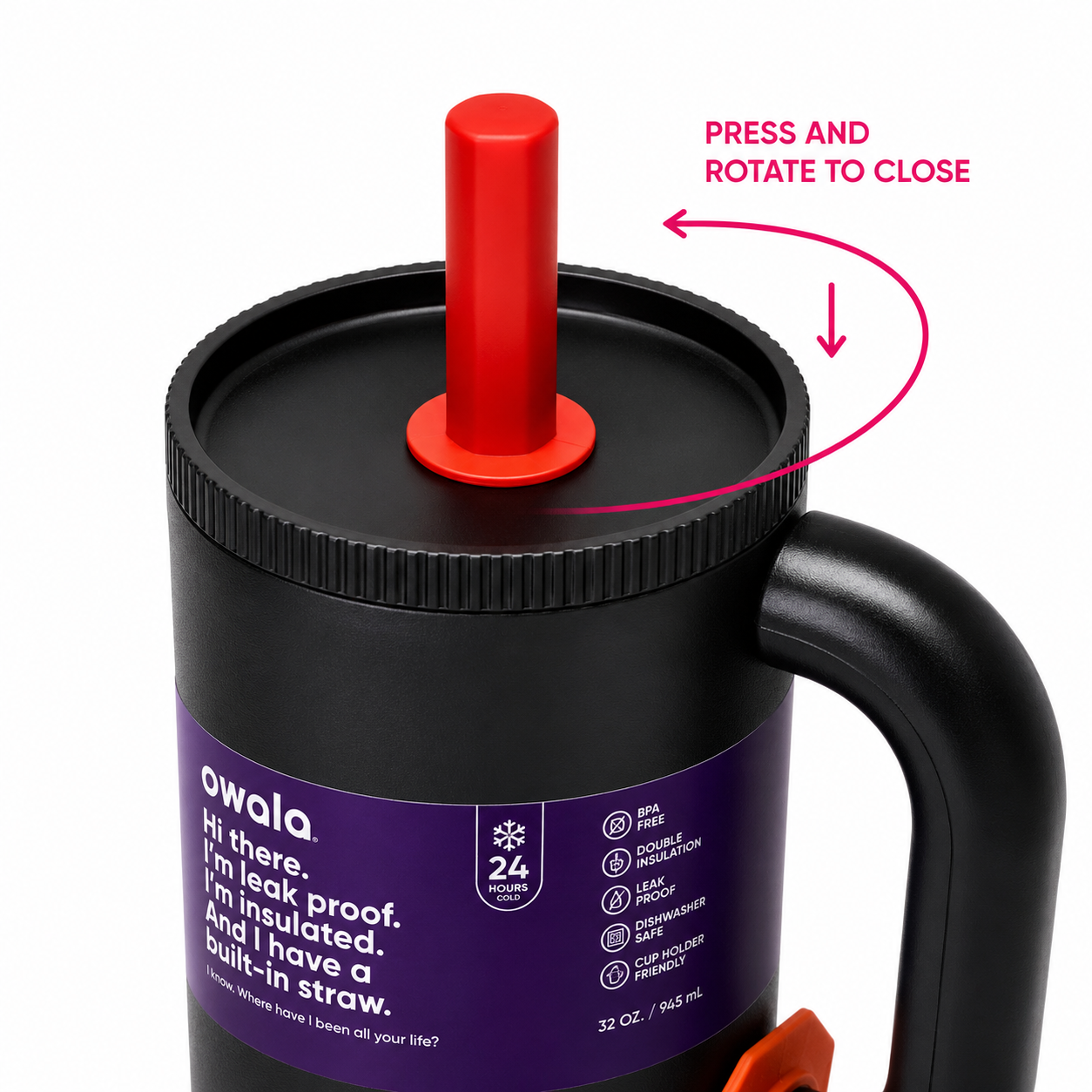 Owala 1200ml Tumbler – Midnight Black