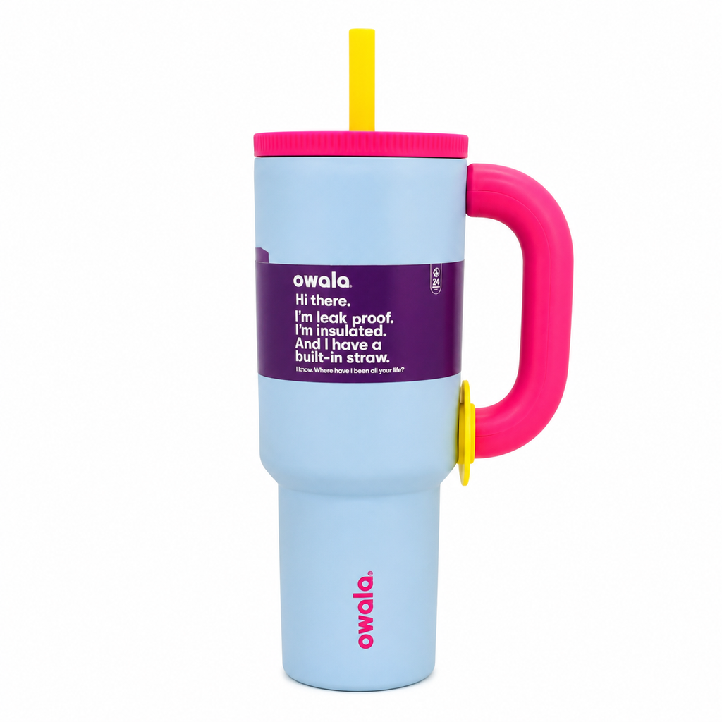 Owala 1200ml Tumbler – Sky Blue & Pink
