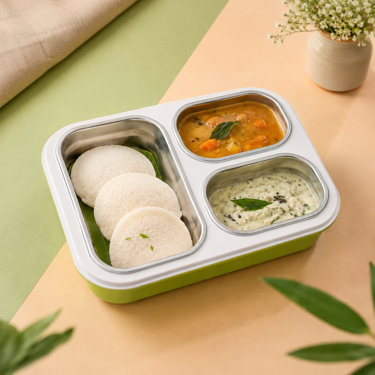 Gibo Premium Stainless Steel Bento Lunch Box (Green)