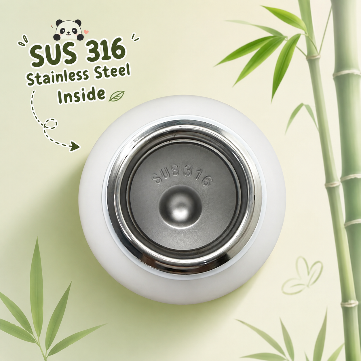 3D Panda 450ml 2-in-1 Insulated Bottle