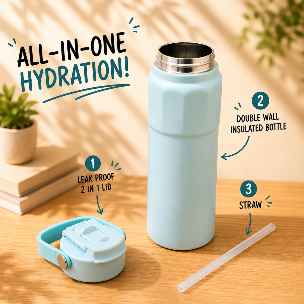 750ml 2-in-1 Insulated Bottle – Pastel Sky