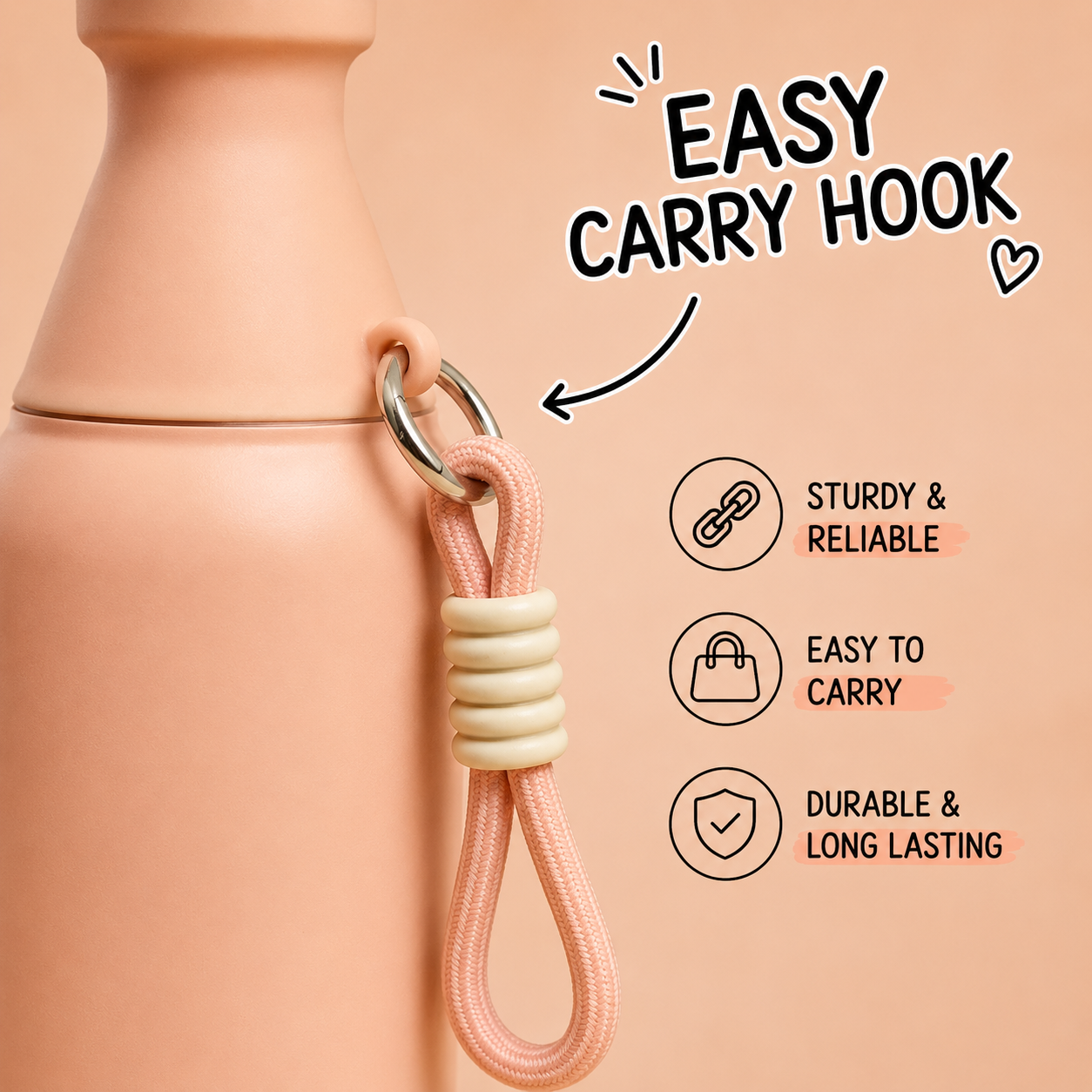 Premium Insulated Bottle – Peach | 530ml