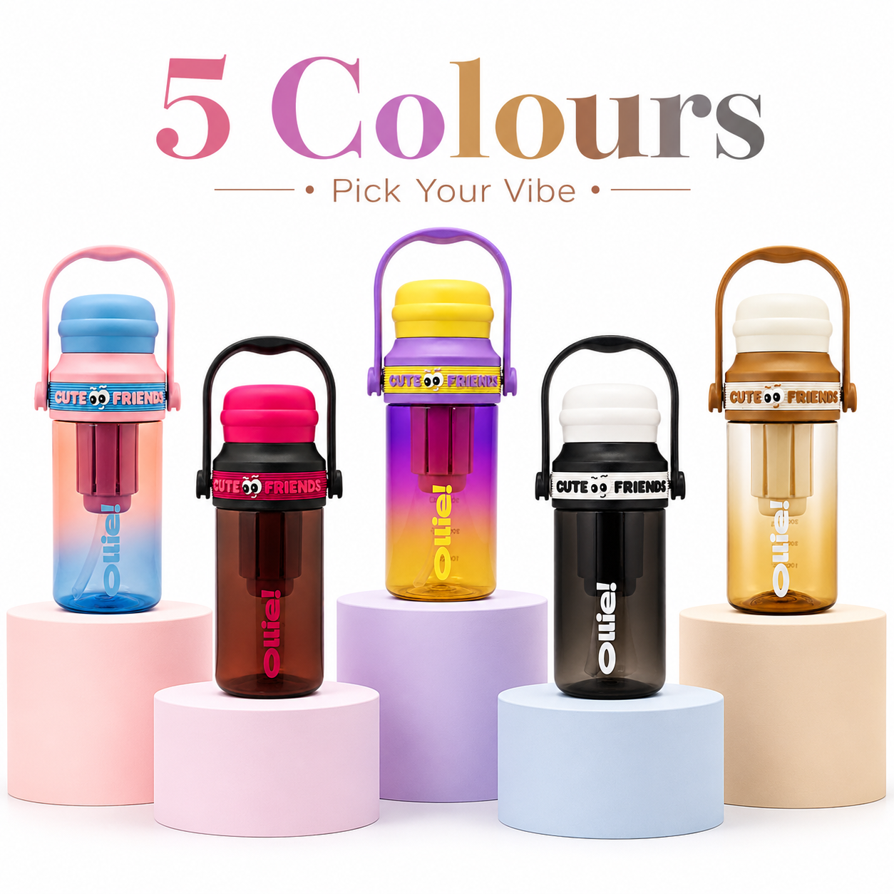 760ml Alkaline Filter Straw Tumbler – Pink Blue