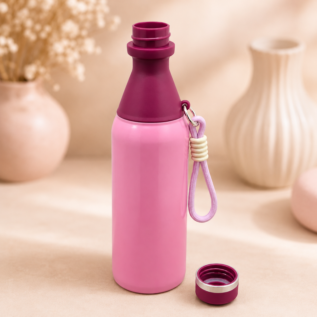 Premium Insulated Bottle – Pink & Maroon | 530ml