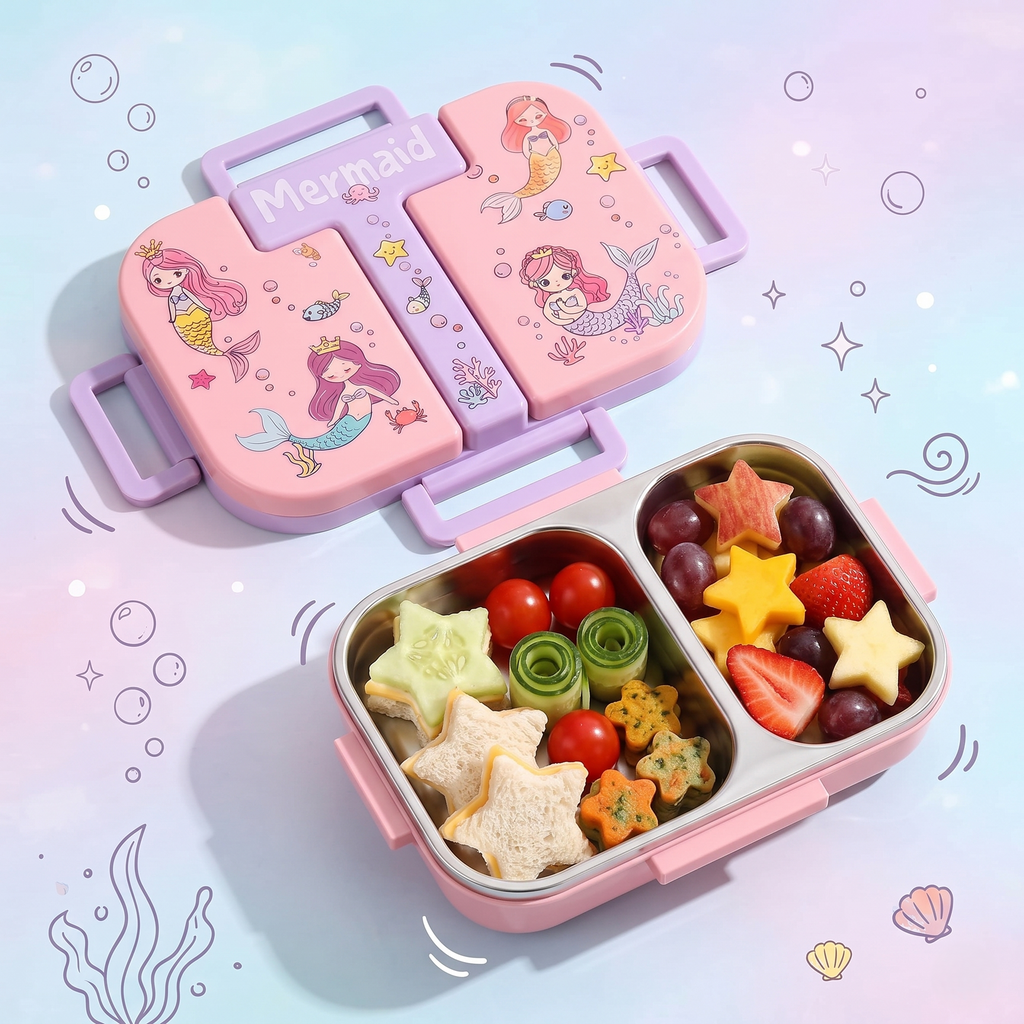 "Mermaid Dream" 2-Compartment SUS 304 Insulated Kids Lunch Box