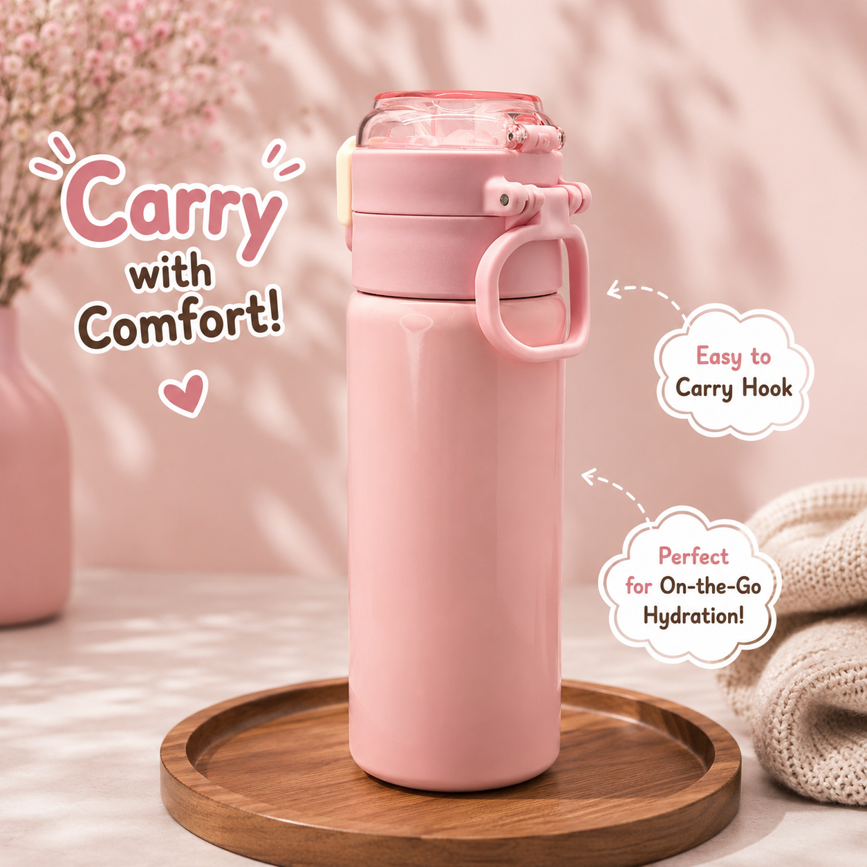 500ml WIN Dual-Drink Bottle – Pink