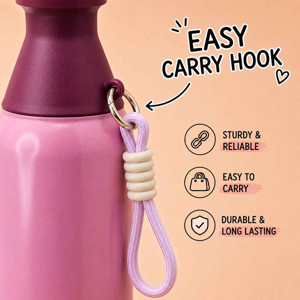 Premium Insulated Bottle – Pink & Maroon | 530ml