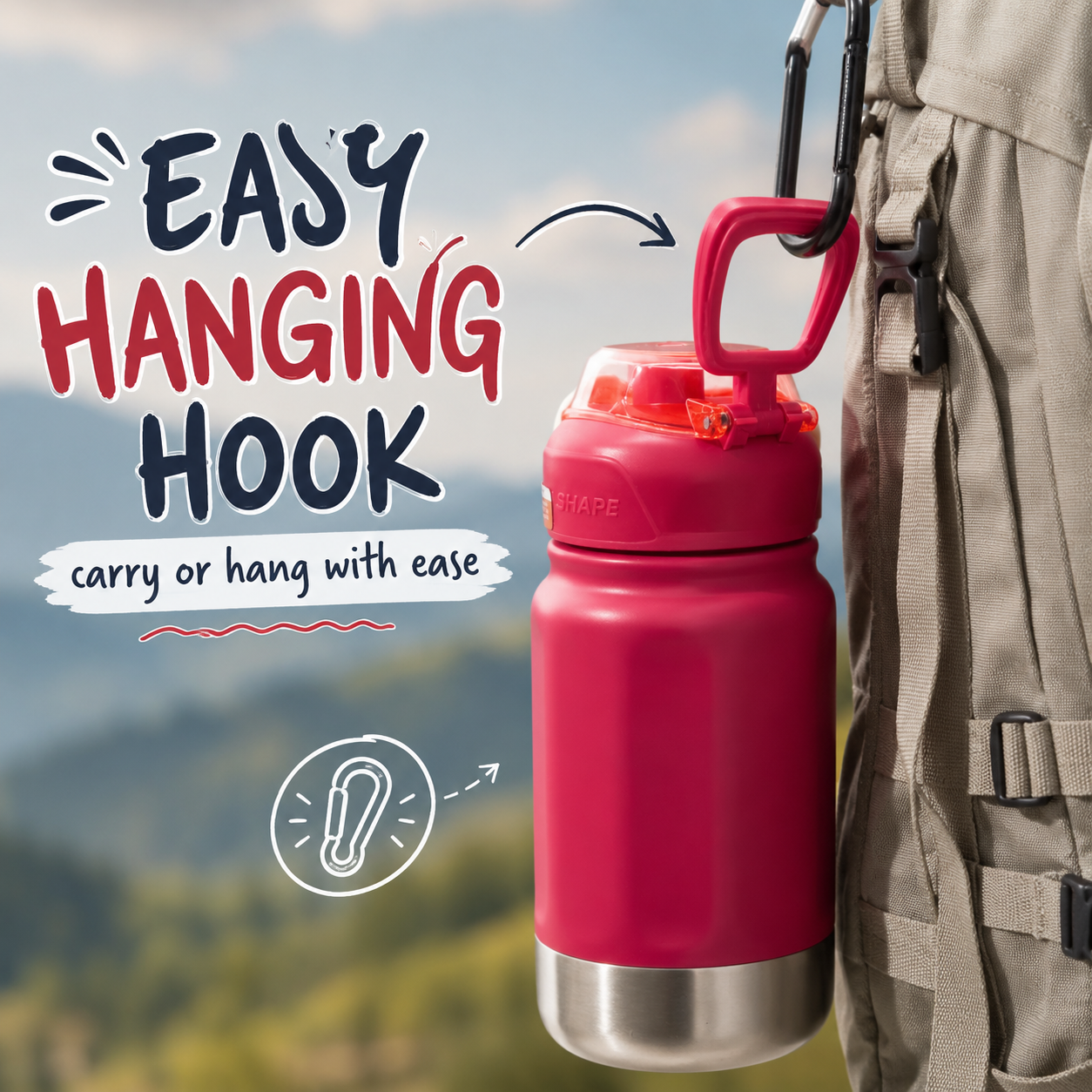 520ml stainless steel insulated water bottle -  Pink