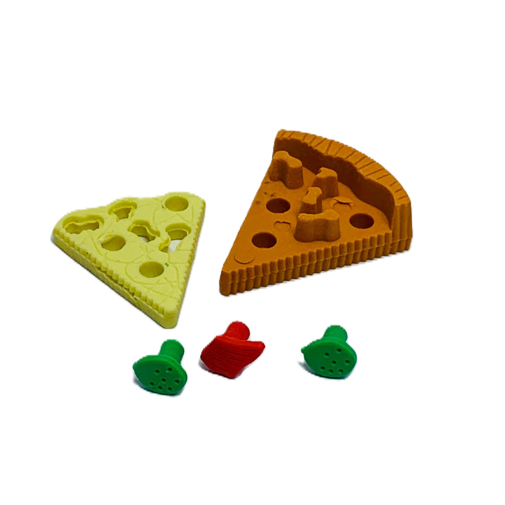 Pizza Tasty 3D Puzzle Eraser Set | Novelty Gourmet Stationery