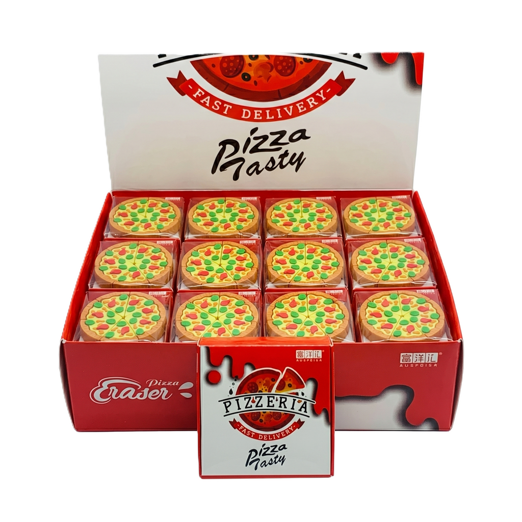 Pizza Tasty 3D Puzzle Eraser Set | Novelty Gourmet Stationery
