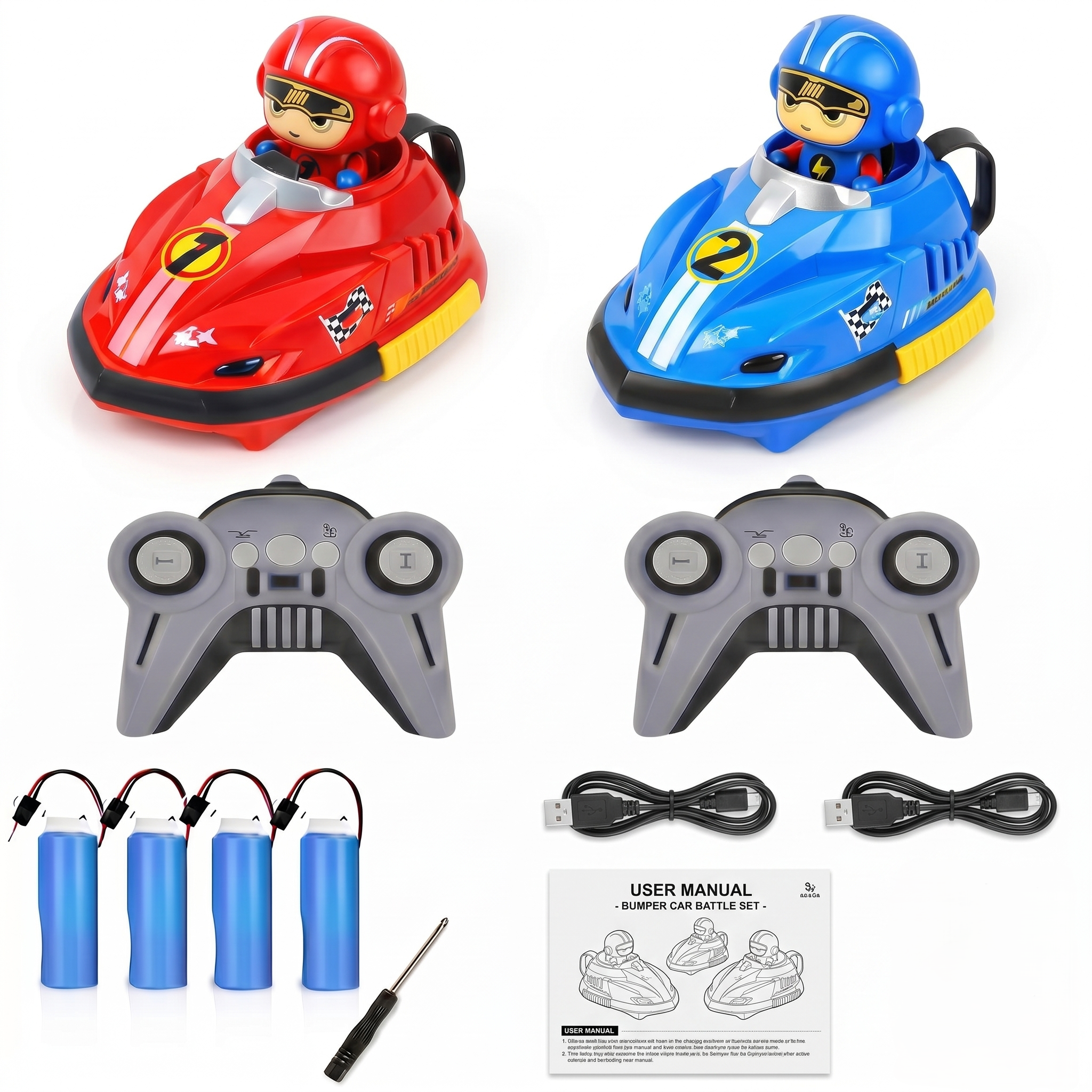Ultimate RC Bumper Car Battle Set | 2-Player High-Speed 360° Stunts